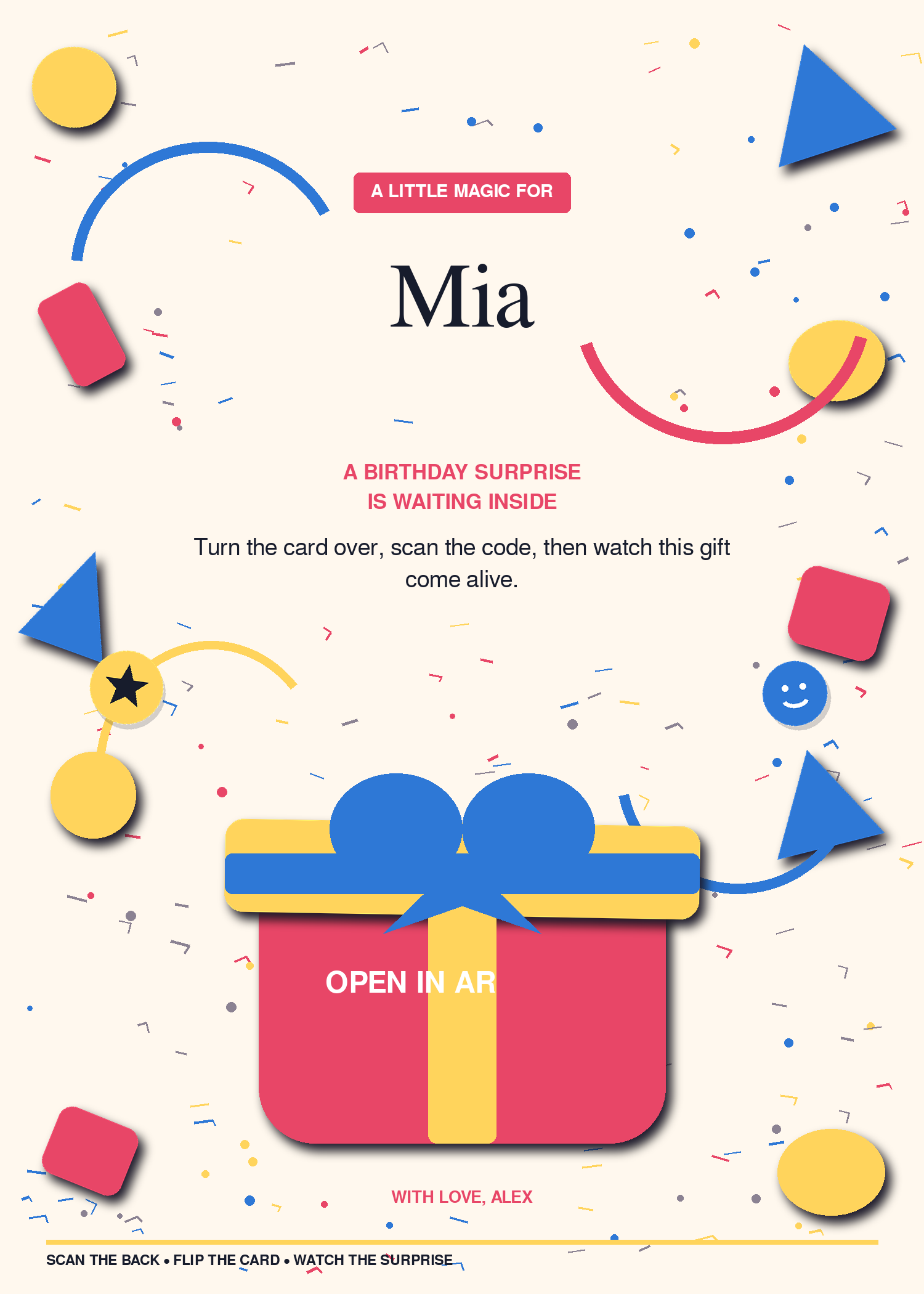 Personalized Birthday Surprise card for Mia
